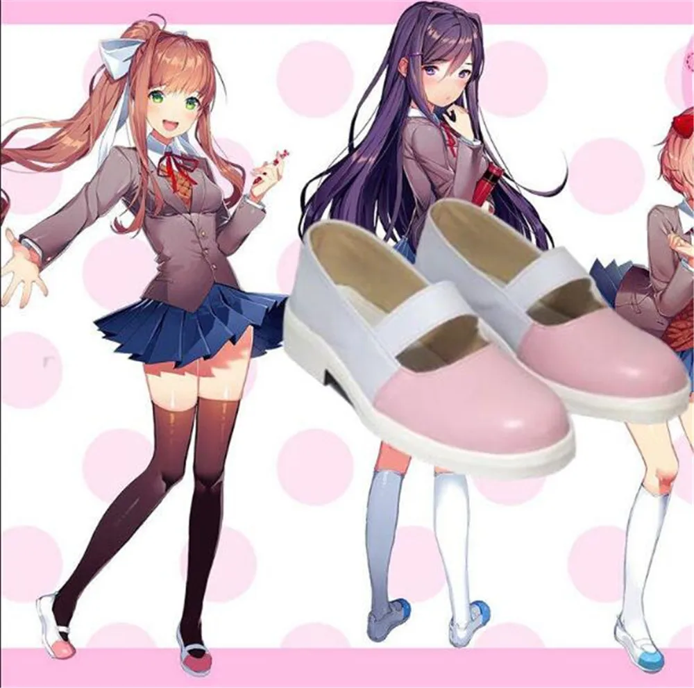 Доки доки Литературный клуб! Monika/Обувь для костюмированной вечеринки Ботинки на