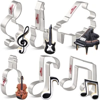 keniao music cookie cutter violin piano electric guitar music note g clef biscuit fondant bread mold stainless steel