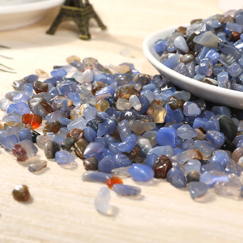 

100g Natural Blue Agate Crystal Gravel Ornaments Lace Quartz Crystal Rock Degaussing Healing Stones Aquariums Decoration