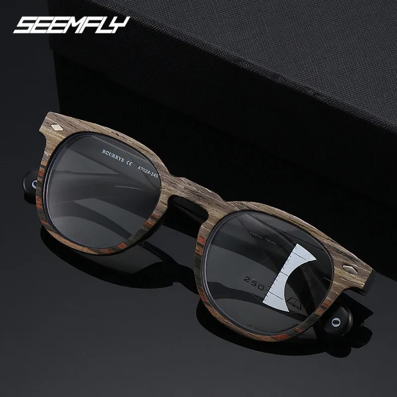 SEEMFLY Ретро Анти-синий светильник, прогрессивные многофокусные очки для чтения, умные очки по рецепту, мужские и женские очки для чтения