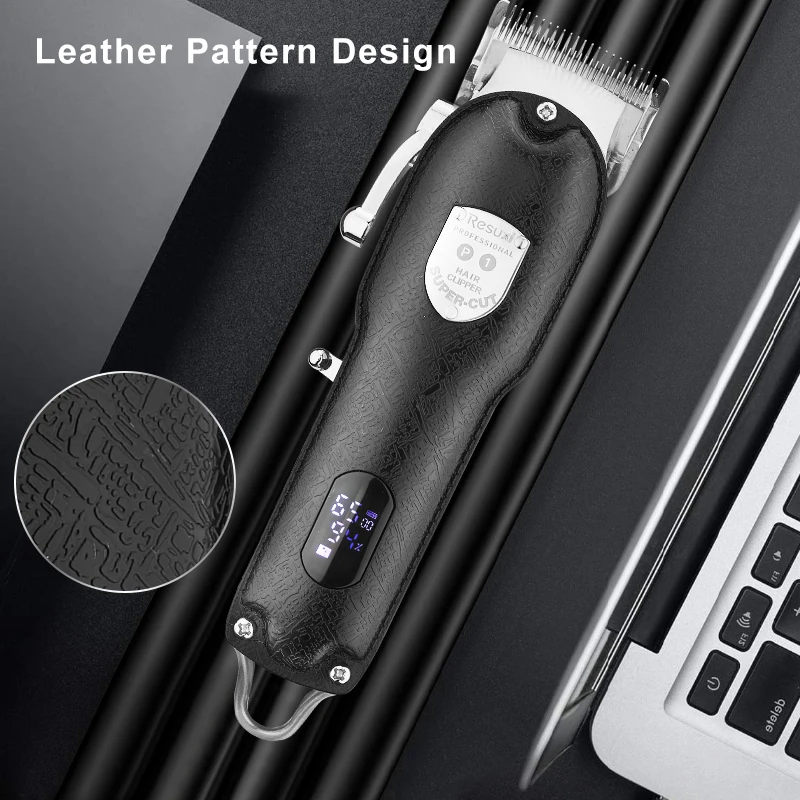 RESUXI Metal Cordless Clipper with Base ProLi Hair Trimmer Rechargeable Zero Gap Barber Cutter Men Shaver | Бытовая техника