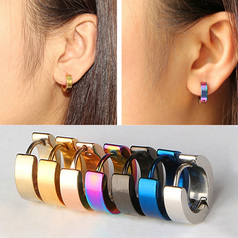 1 пара разноцветных сережек для женщин круглые серьги гвоздики в стиле панк рок