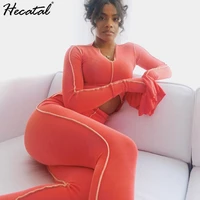heeatal 2 piece outfits for women pants and top fall clothes for women long sleeve lounge wear tracksuit women stacked leggings
