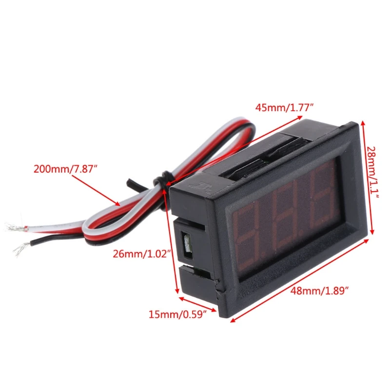 

DC Voltmeter LED Panel Ammeter Universal Mini DC 0-100V 3-Wire Voltage Current Meter Tester LED Display Digital Panel Meter