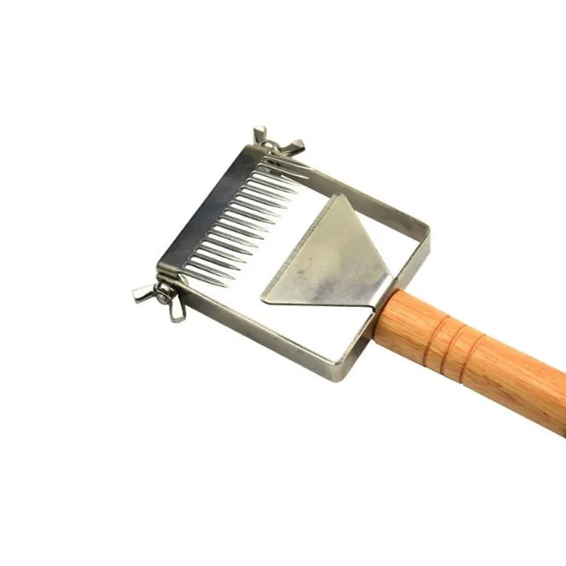

Multifunctional Wood Hand Uncapping Fork Beekeeping Tools 304 Stainless Steel Adjustable Balance Honey Fork For Apiculture