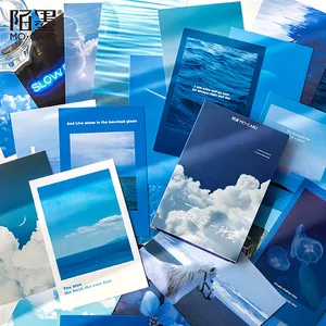 30 листовнабор, почтовые открытки синего цвета