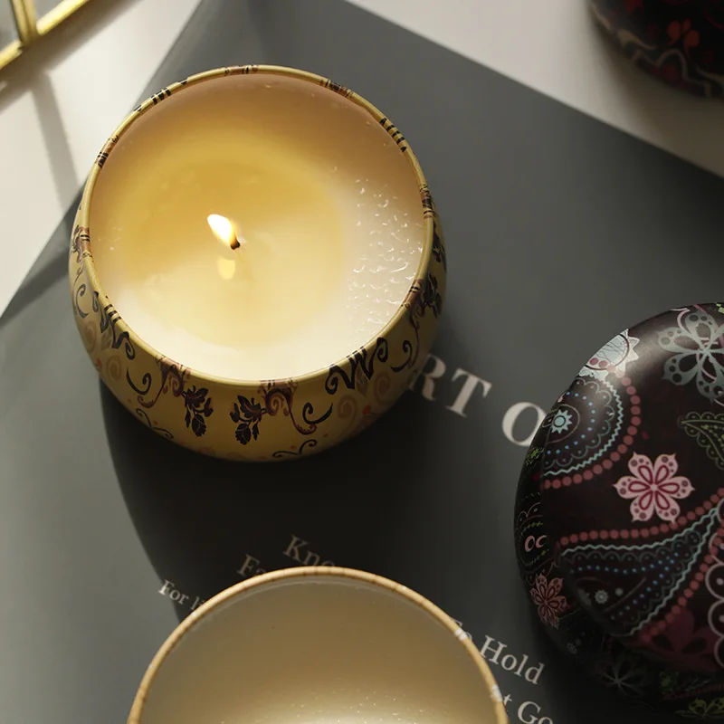 Бездымная Ароматизированная Массажная свеча расслабляющие банки с ретротинными