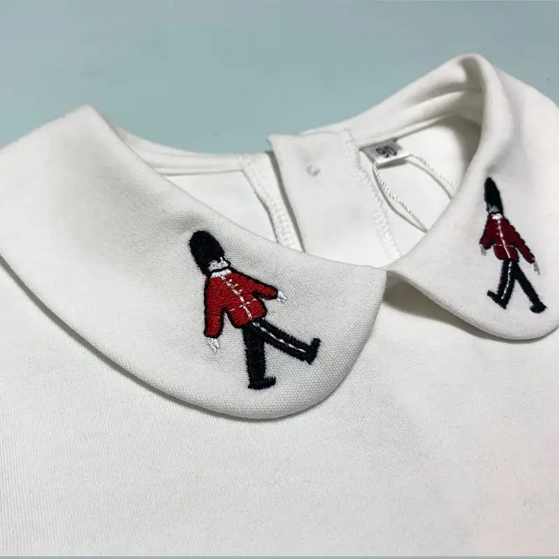 

Boys Spanish Clothes Set Autumn Baby Boutique Clothing Suit Boy Handmade Embroidery Soldier White Long Sleeve Shirt+Strap Pants