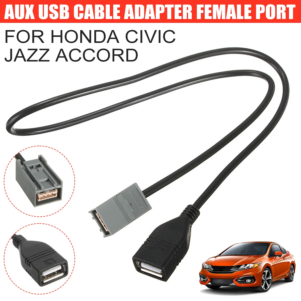 Aux USB Кабель адаптер женский порт Удлинительный провод для Honda Civic Jazz Accord стерео MP3