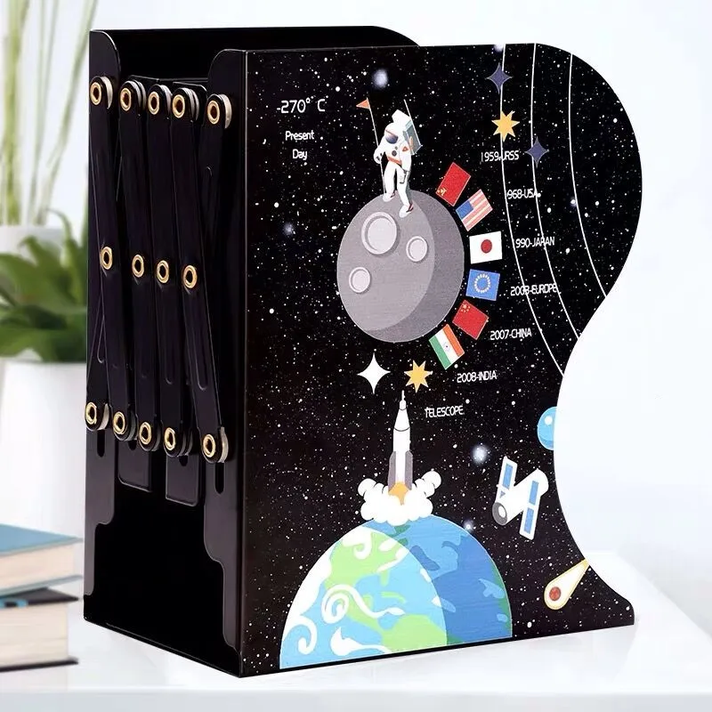 Sky Star B 1 шт. кавайный металлический Настольный держатель для книг с единорогом, выдвижная Подставка для книг, органайзер для студентов, для офиса, школы, дома, книжная полка, канцелярские принадлежности - Цвет: Sky Star B