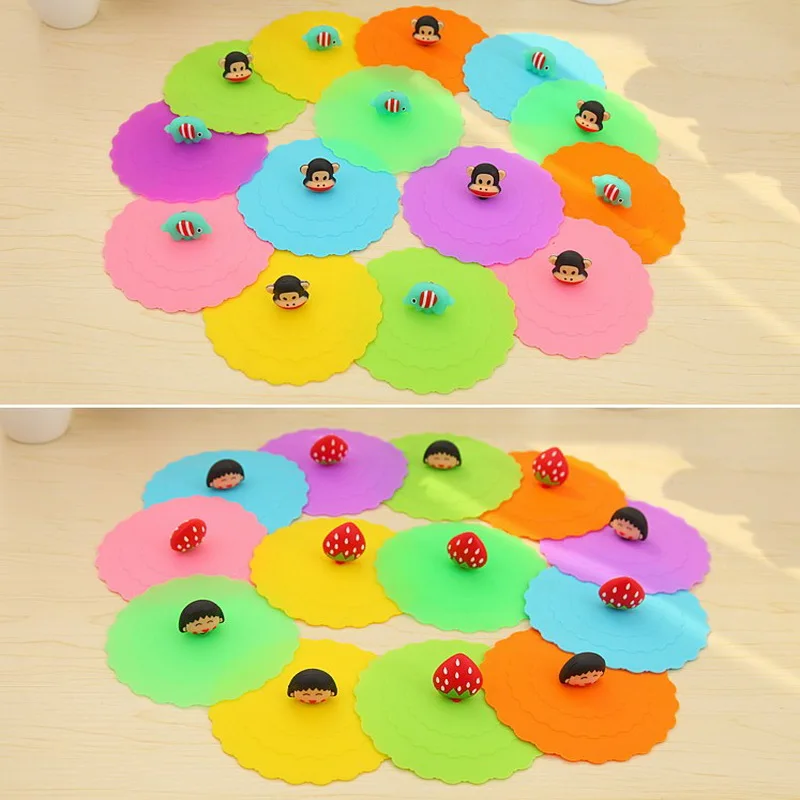 

Cute Silicone Cup Cover Kitchen Office Accessory Tool Coffee Mug Suction Seal Lid Cap