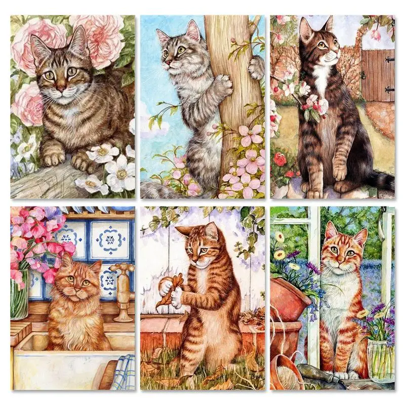 

Gatyztory Acrylic Painting By Numbers For Adults Cat On Canvas Picture Drawing By Numbers Animal For Living Room Decoration Gift