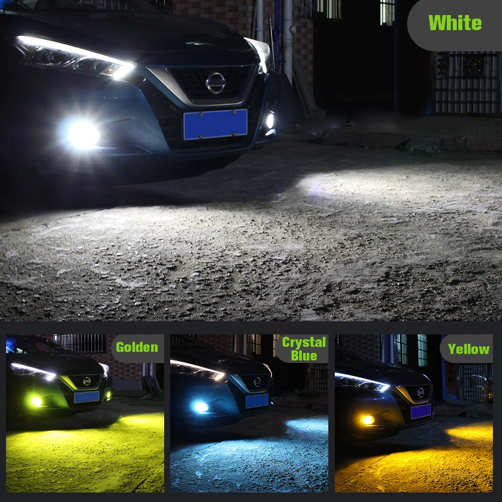 2pcs LED Fog Light H8 H11 H16 For Nissan Navara NP300 D23 D40 NV200 NV250 NV300 Pathfinder R51 R52 Frontier Quest Sentra Xterra - купить по