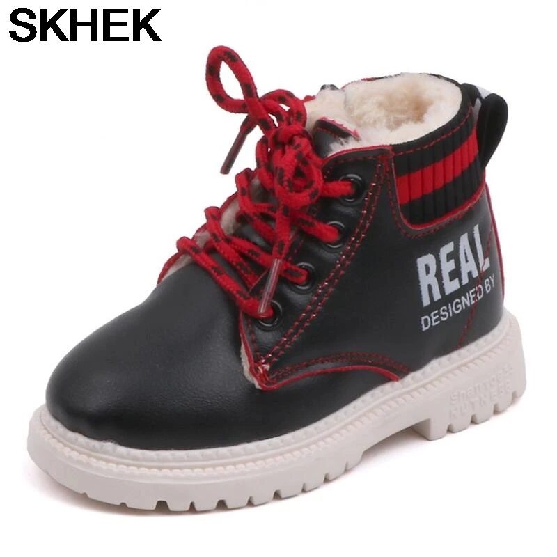 Детские ботинки SKHEK зимняя очень теплая обувь на плоской подошве детские мягкие