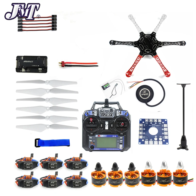 JMT шестиосевой гексакоптер несобранный GPS Дрон комплект с Flysky FS i6 6CH 2 4G TX & RX APM 8
