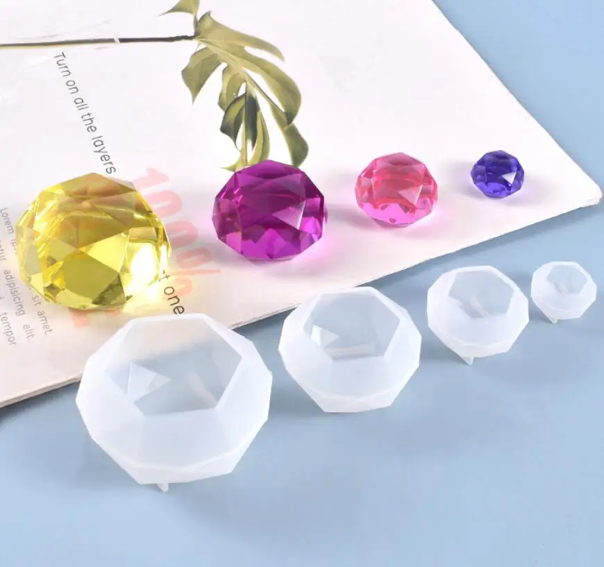 

DIY Crystal Epoxy Mold High Mirror Face Diamond Pendulum Jewelry Silicone Mold