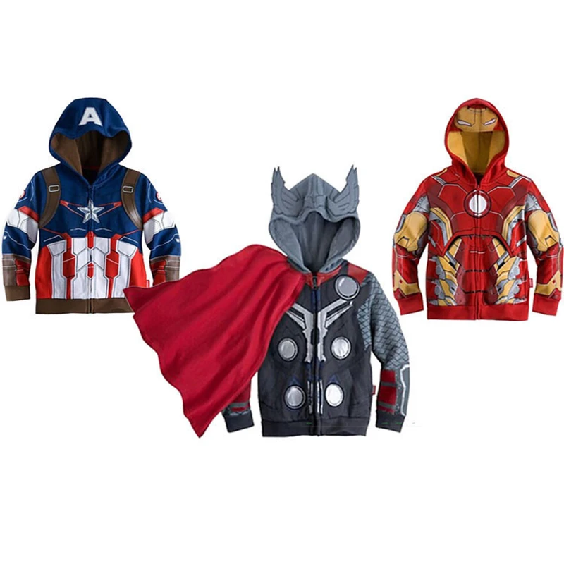 Детская толстовка с капюшоном куртки Марвел Мстители Железный человек аниме 3D