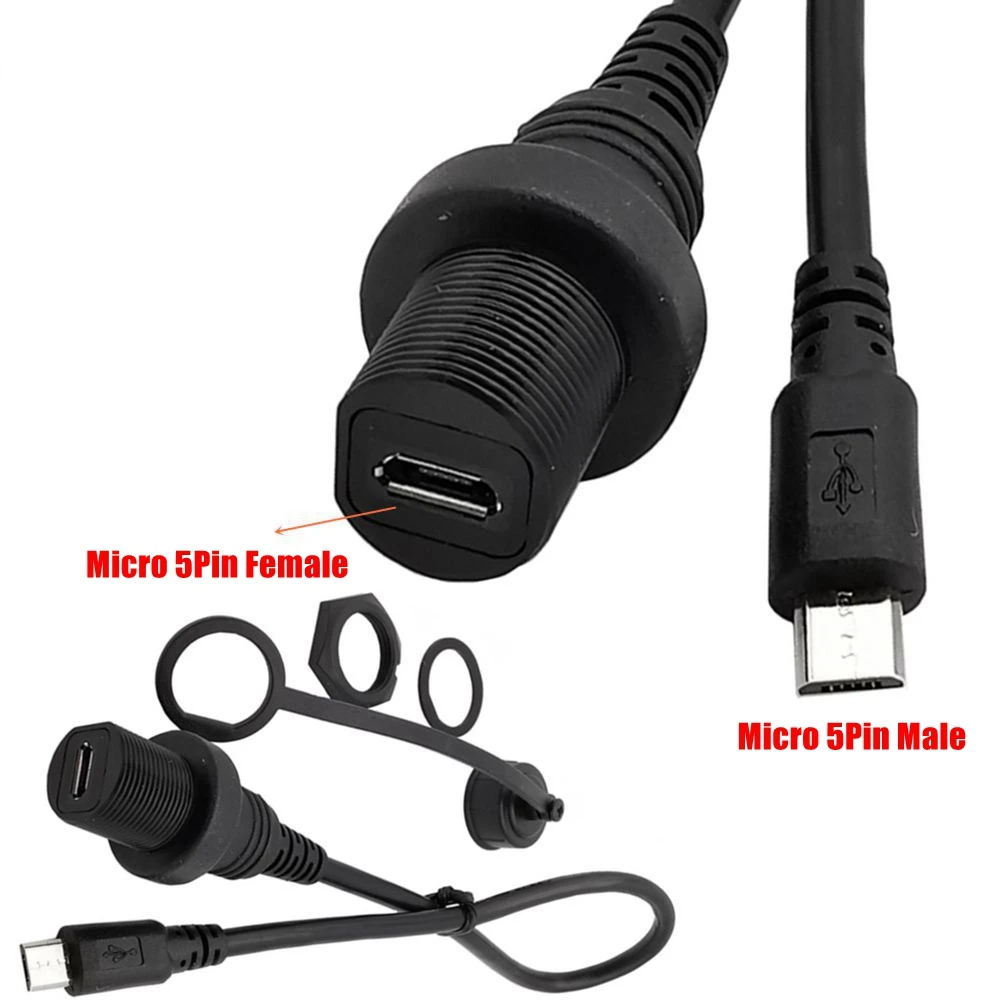Водонепроницаемый кабель 30 см с разъемом Mini USB и Micro 2 0 IP67 водонепроницаемый