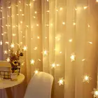 Рождественская светодиодная гирлянда со снежинками, сказосветильник гирлянда, рождественская елка, новогодняя Декоративная гирлянда для украшения комнаты на День святого Валентина, 2022
