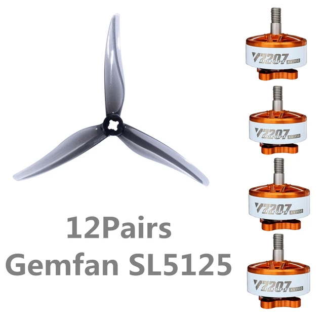 4x T-Motor VELOX V2207 2550KV + 24x Gemfan SL5125 Gray