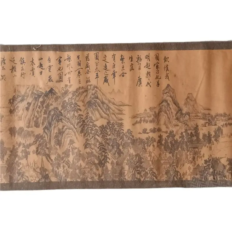

Antique traditional Chinese painting figure painting long scroll painting (Suzhou prosperous picture) living room decoration scr