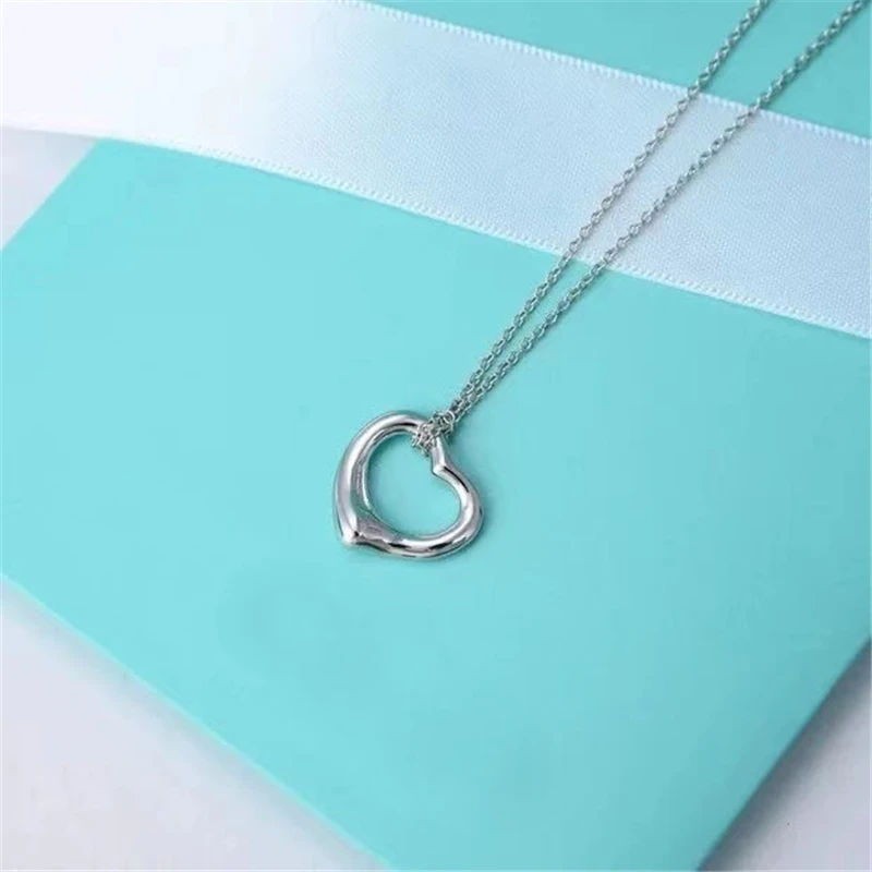 

2020 T classic heart-shaped pure silver 925 women's necklace, fashion bead chain makes you more attractive
