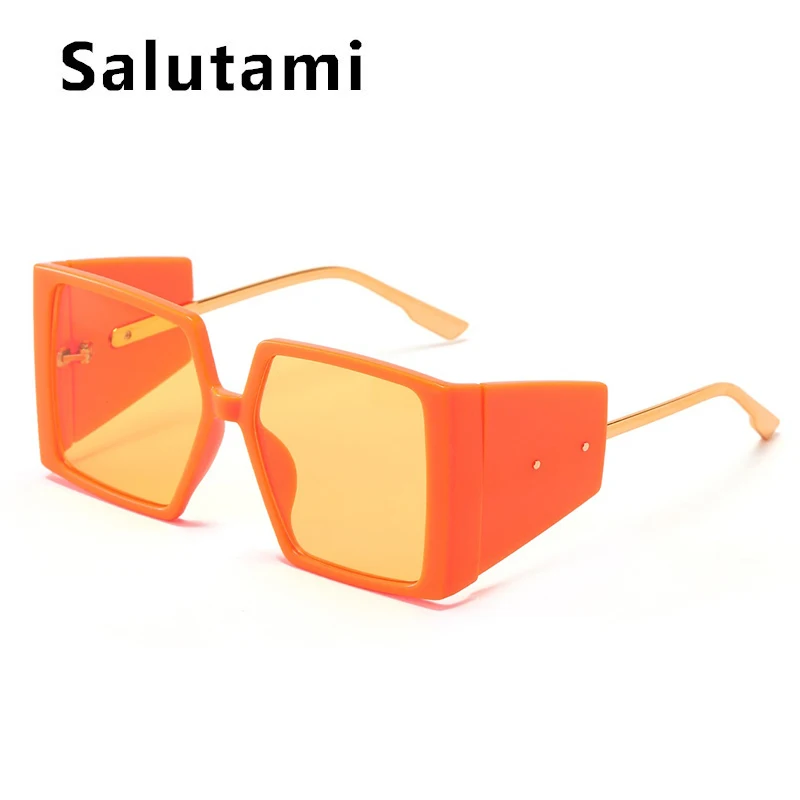 unique oversized wide leg square sunglasses for women ins hot new brand windproof candy color sun glasses female alloy shades free global shipping