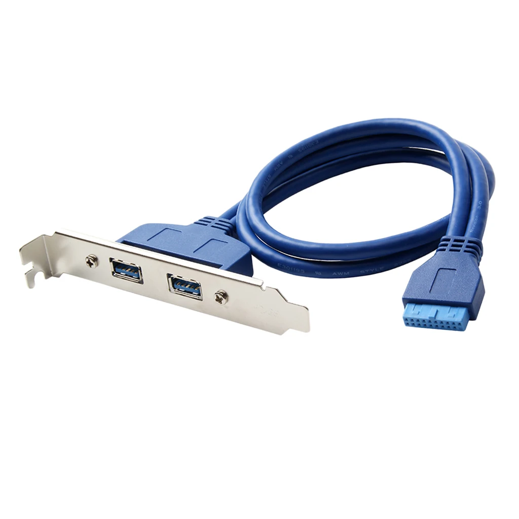 

2 порта USB 3,0 тип A гнездо до 20 штыревой разъем типа «папа» разъем адаптера шнур 20Pin папа материнская плата к USB 3,0 Женский адаптер