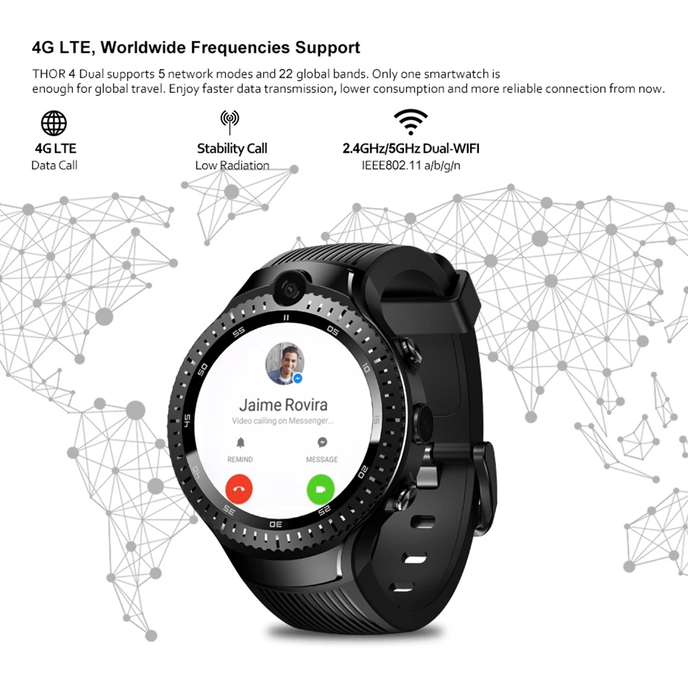 Zeblaze THOR 4 двойные Смарт-часы камера Android IOS часы gps 16 ГБ wifi умные для мужчин 5 Мп + МП