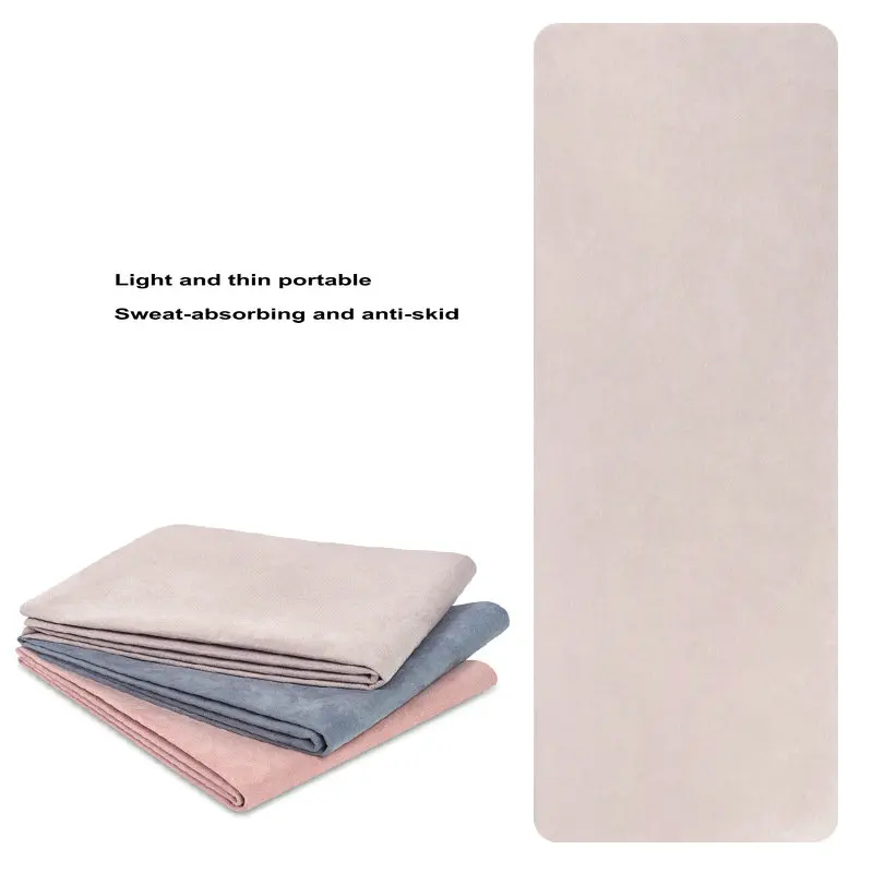 

183*68*0.2cm Double Layer Yoga Mat Non-Slip PVC Suede Light and Thin Portable Pad Both Sided Available Environmentally Friend