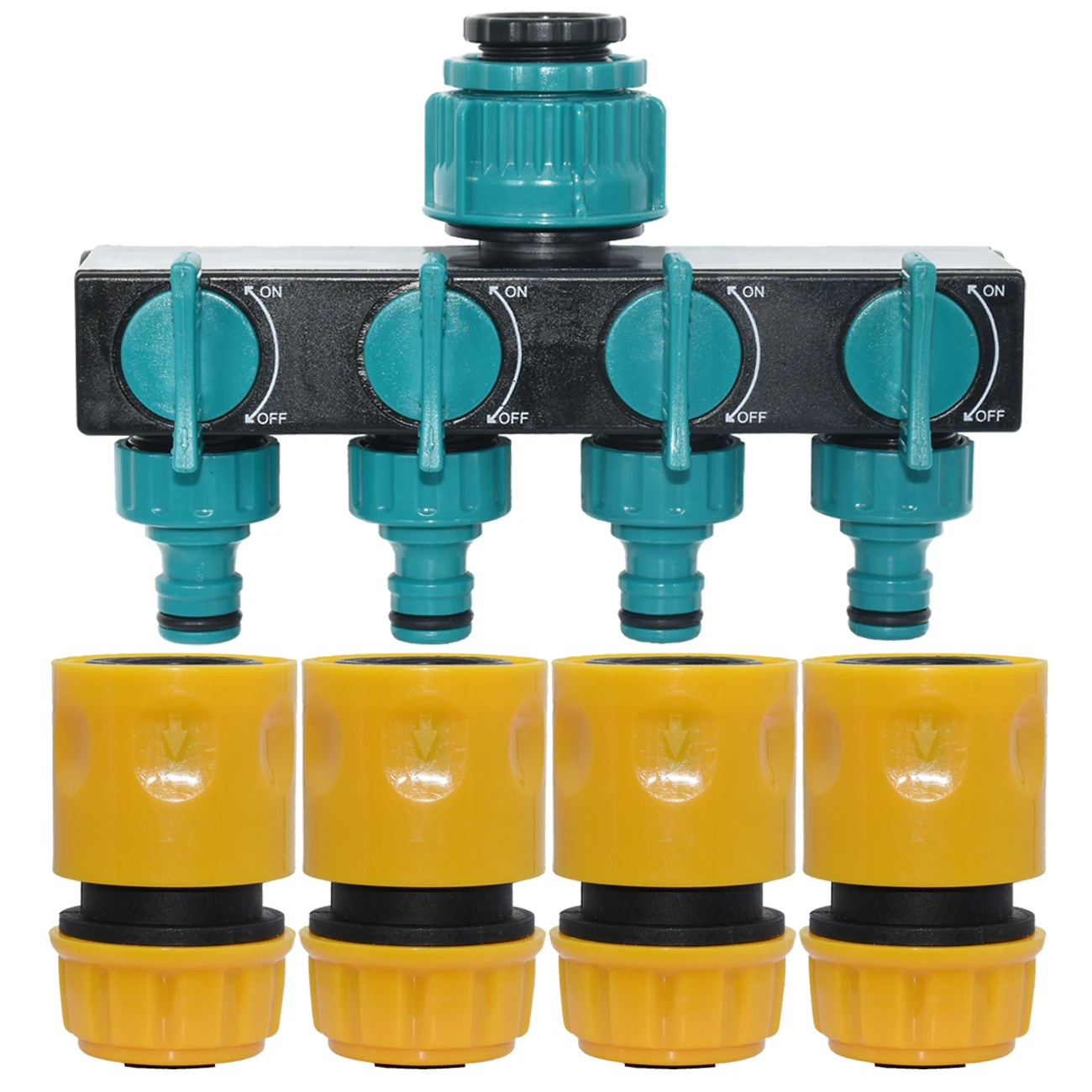 KESLA Hose Splitters Irrigation Adapter 4-Way Water 1/2'' 3/4'' Pipe Connector 1/2"-3/4"-1" European Female Thread Tap |