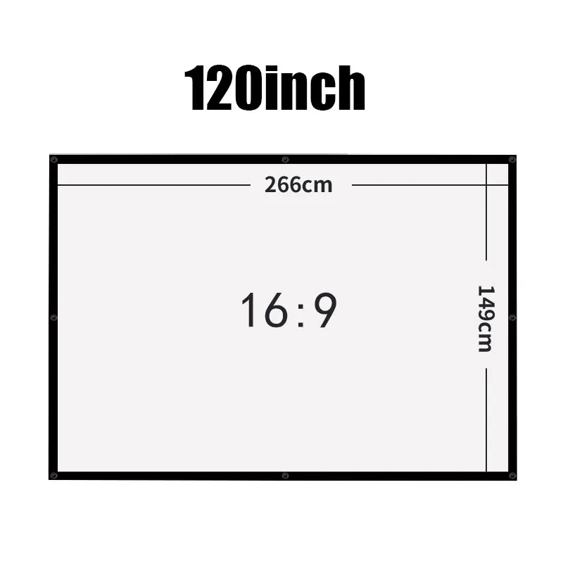 

60/72/84/100/120 Inch Projector Screen Hologram Portable Home Cinema Folding Movie Screen HD Crease-resist DF