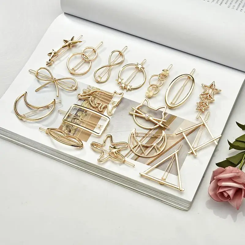 Женская Минималистичная заколка для волос из металлического сплава полые