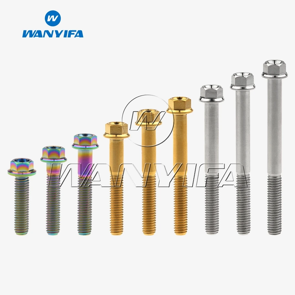 Wanyifa M6x10 15 20 25 30 35, 40 45 50 55 60 65 70 мм Титан фланцевый болт с шестигранной головкой уход за кожей лица маска Велосипедный спорт мотоцикл модификация автомобиля