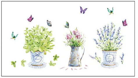 

DIY wall stickers home decor potted flower pot butterfly kitchen window glass bathroom decals waterproof Free shipping