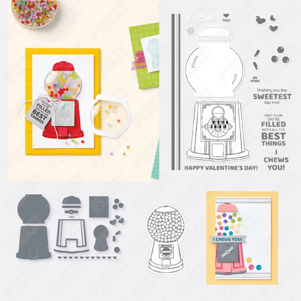 

Exquisite Gashapon Machine Metal Cutting Dies & Stamps Scrapbook Diary Decoration Embossing Template DIY Greeting Card Handmade