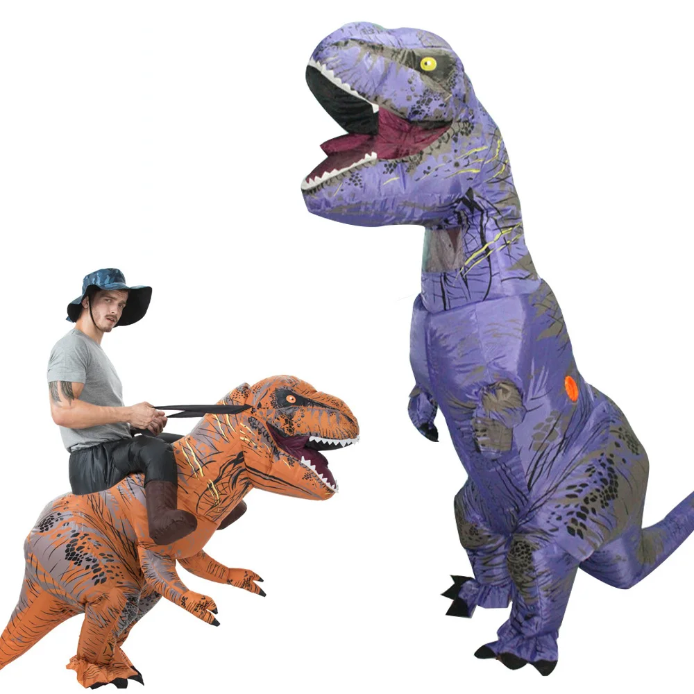 Косплей t rex Dino костюм для всадника T Rex взрослых мужчин Хэллоуин надувной ride на