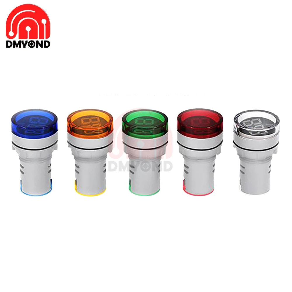 Круглый светодиодный цифровой вольтметр 0 100 в постоянный ток 12 В 24 22 мм монитор