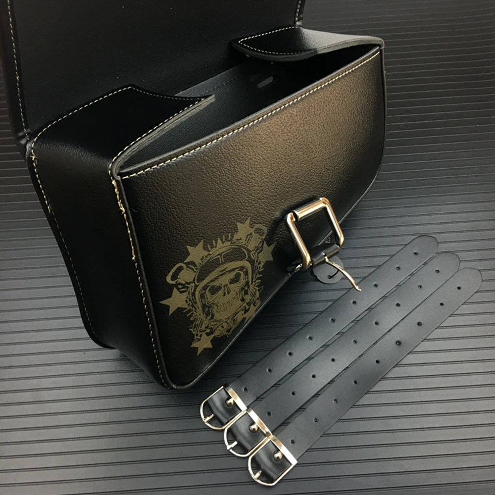 Универсальная мотоциклетная седельная сумка из искусственной кожи черная для