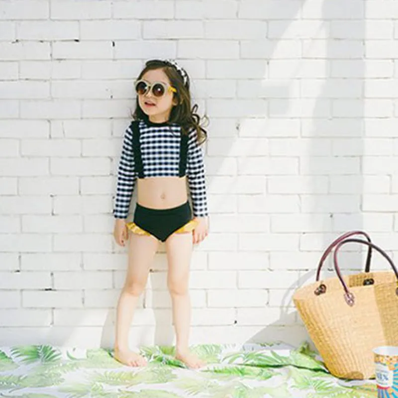Купальные костюмы для девочек 2 предмета детское бикини купальный костюм