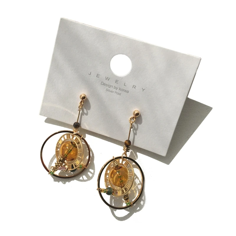 

Серьги-гвоздики с золотым стеклянным шариком, 7x2,8 см