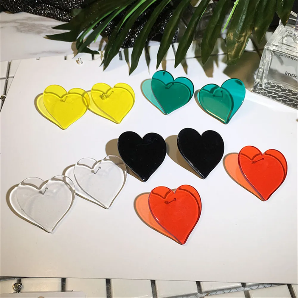 2018 НОВЫЕ геометрические прозрачные большие круглые Любовь Сердце акриловый