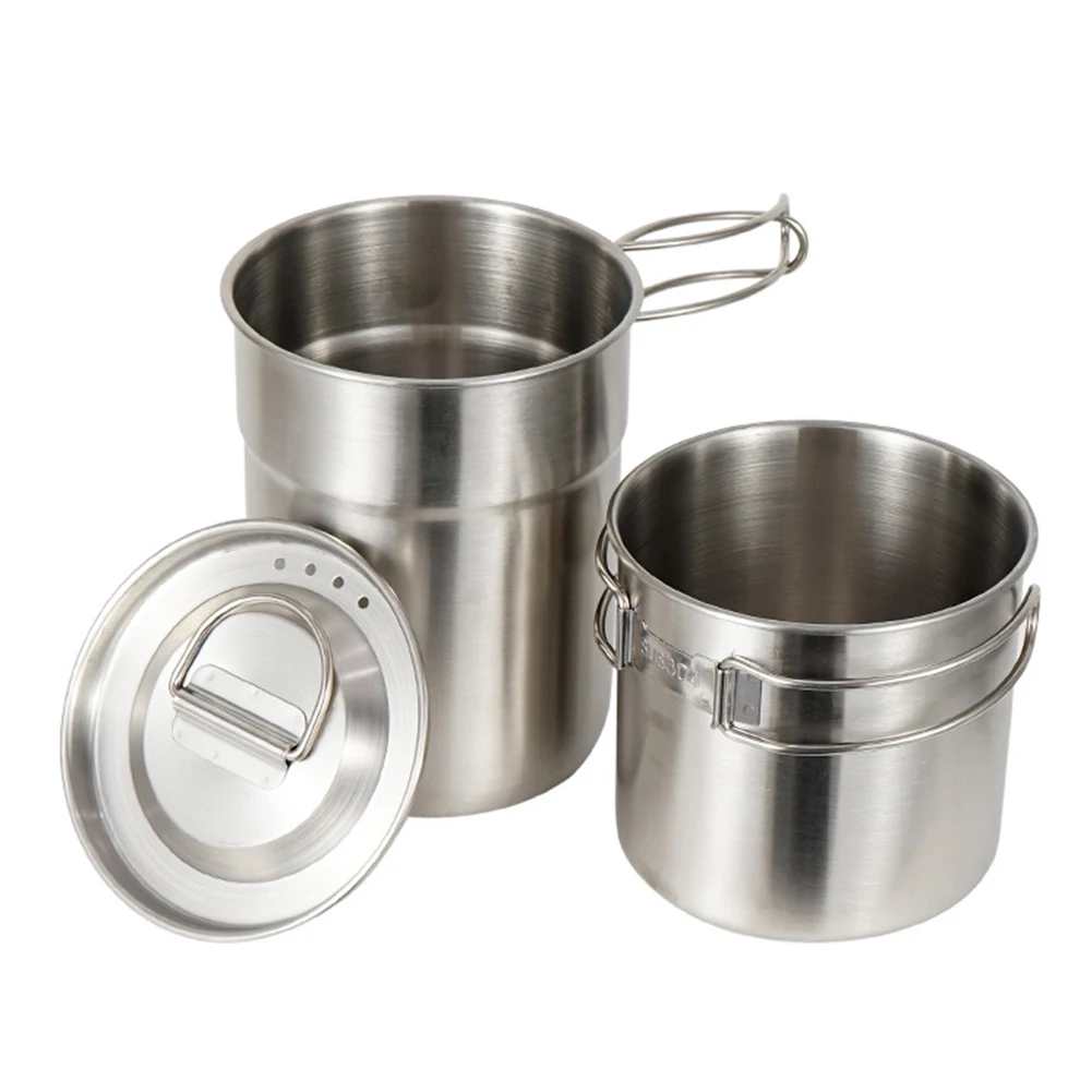 

2 шт./набор, походный чайник из нержавеющей стали, 1 л