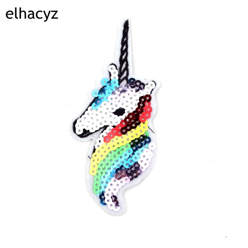 10 шт./лот Новое поступление Блестящий единорог Радуга башня украшение аппликация