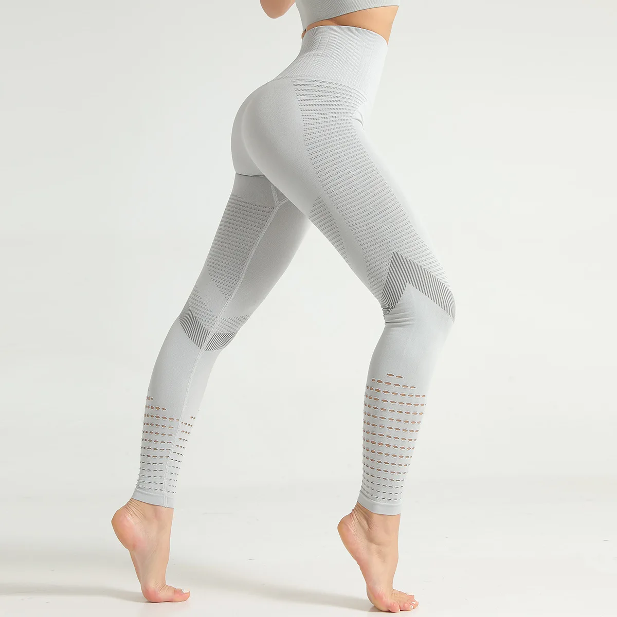 Леггинсы с контролем живота Бесшовные штаны для фитнеса бега супер эластичные