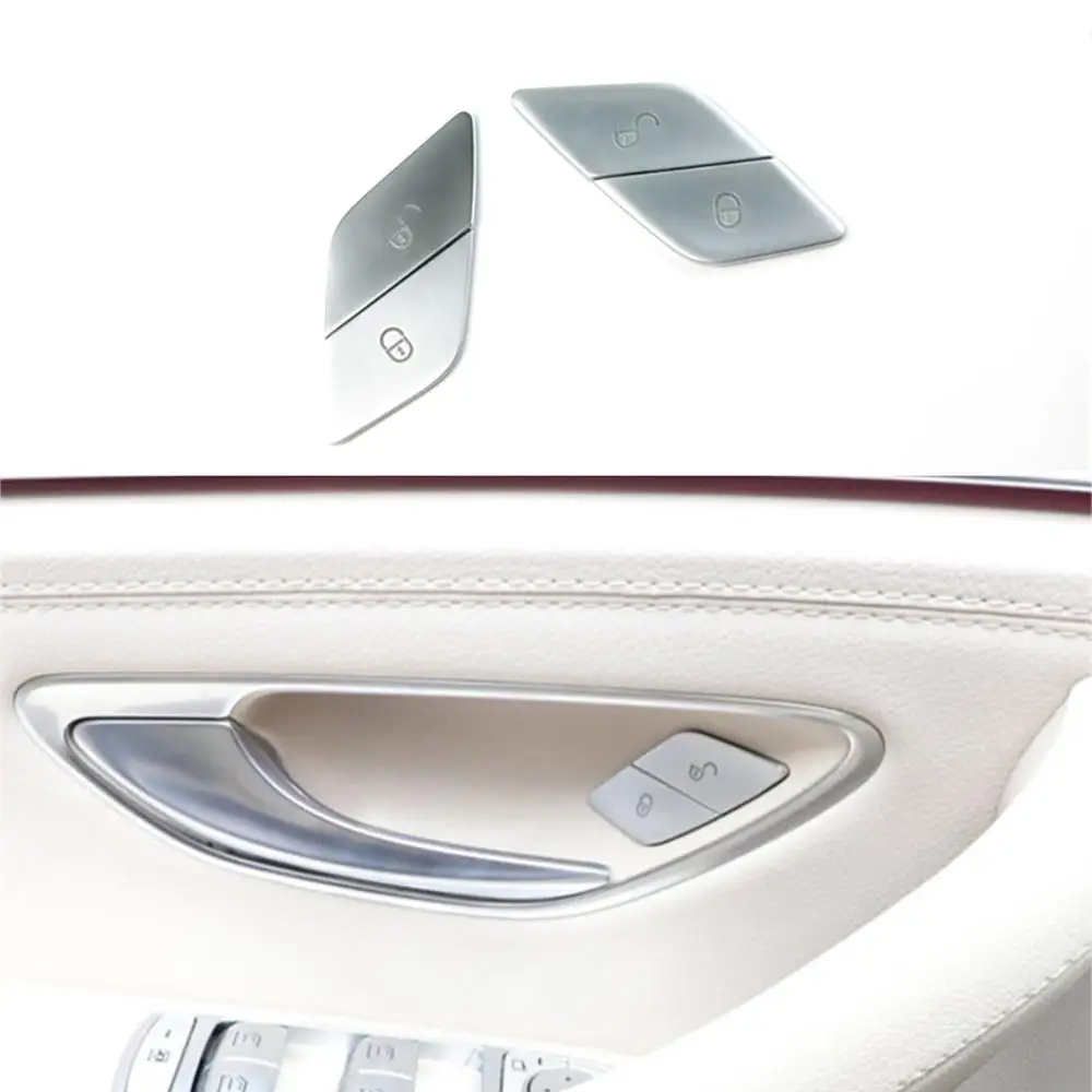 

4Pcs Car Door Switch Unlock Buttons Sequins Decoration Cover Trim ABS For Mercedes Benz W205 W213 X253 C E Class GLC 2015-2020