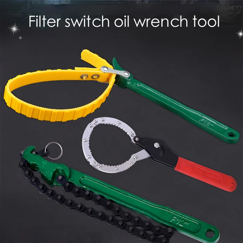 

Car Oil Filter wrench Strap Spanner Removal Tool Multi-Purpose Filter Canister Belt Strap Wrench Adjustable Strap Steel Handle