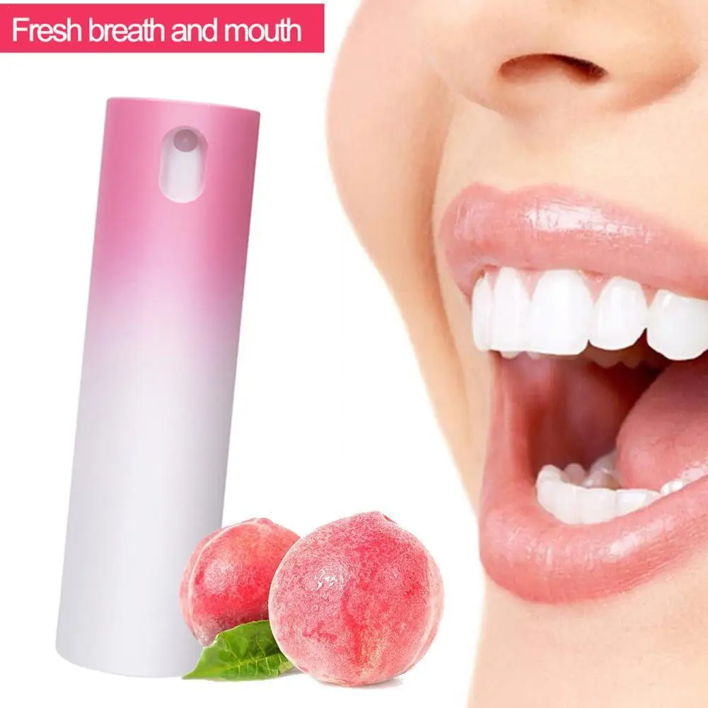 

10ML Peach Fruity Breath Refreshing Spray Peach Flavor Oral Odor Halitosis Treatment Liquid Mouth Freshener Care