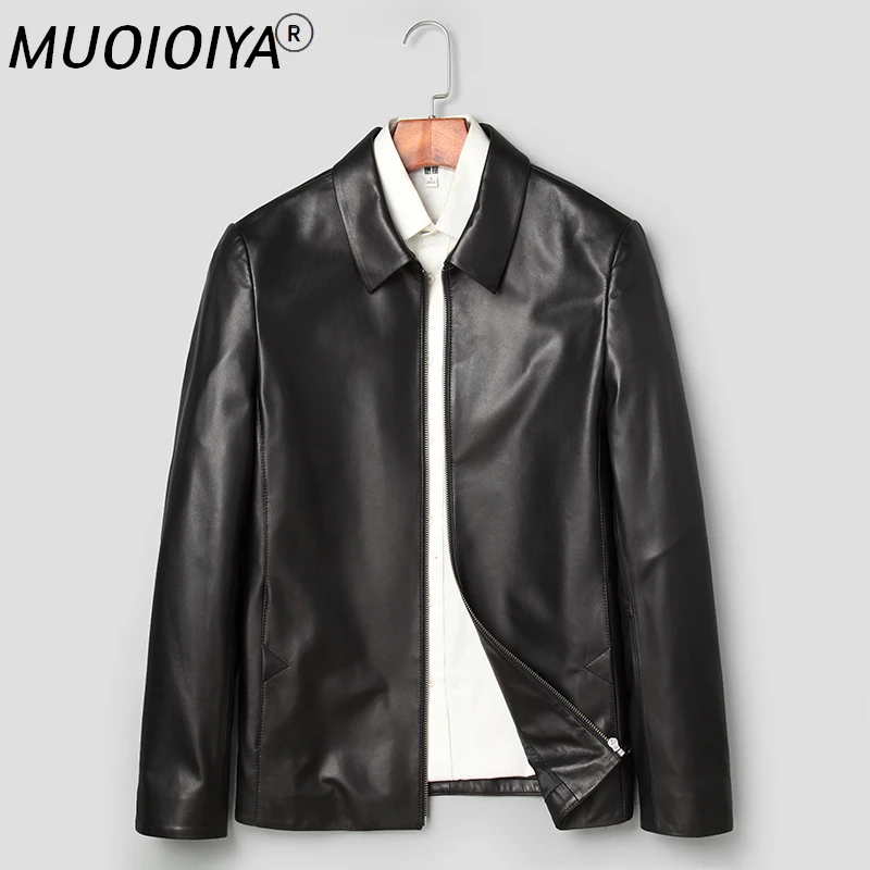 

MUOIOYIA Genuine Leather Jacket Men Spring Real Sheepskin Coat for Men Leather Jackets Short Veste Cuir Homme 71J7867J KJ2110