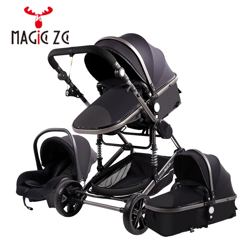 Детская коляска 3 в 1 для новорожденных детская с высокой посадкой детские